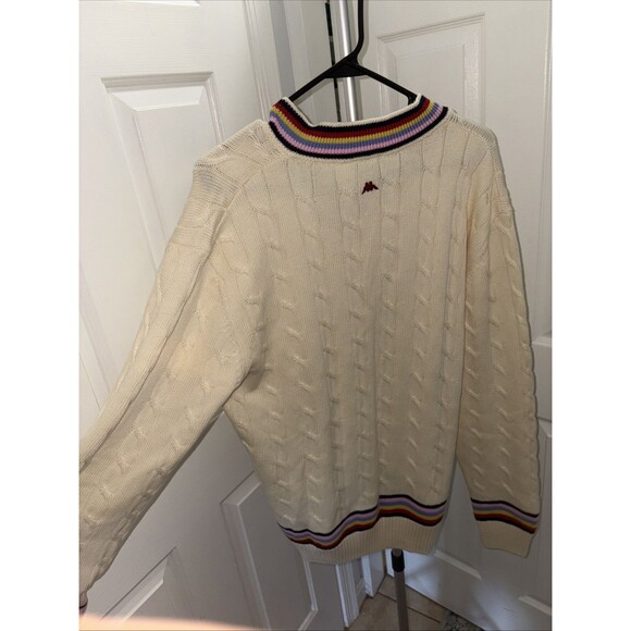 Robe Di Kappa Men's Size Large Sweater White Mastice 100% Wool Long Sleeve - Picture 3 of 3